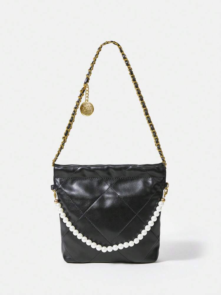 Ladies' Black Large Capacity Shoulder Bag