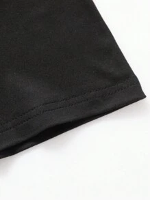 Manfinity Dauomo Camiseta Estampada Con Estampado De Letras Y Estrellas Para Hombre - Negro - Ver 3