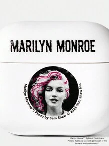 Marilyn Monroe X SHEIN 人物圖形藍牙耳機收納盒 - 白色 - 查看 5