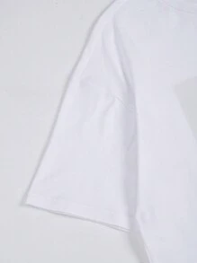 ROMWE MEN Street Life Nam Đồ họa In Áo thun Thích hợp Đối với Mỗi ngày Mùa Xuân Và Mùa hè - trắng - Xem 4