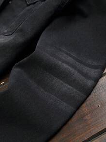 Manfinity Hypemode Men'S Zipper Denim Shirt - Black - View 3