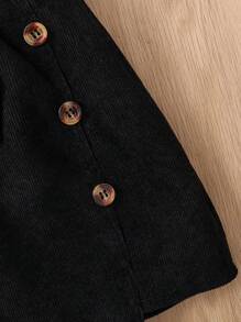 Conjunto De Camiseta Sin Mangas Y Falda Impresa Con Mariposas Para Niñas Pequeñas - Negro - Ver 6