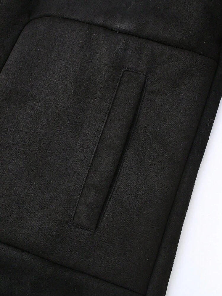 Men's Collar Thermal Lined Zipper Front Jacket