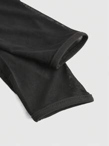 ROMWE Goth 金屬環裝飾透視網紗短外套上衣