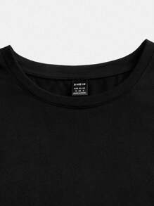 SHEIN Essnce 3pcs Casual Women Cotton T-Shirt Set, Black Round Neck Short Sleeve Pullover, Basic Summer Style Suitable For Going Out