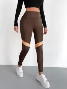 EURMUSE Của phụ nữ Eo cao Thắt lưng rộng Xà cạp - màu nâu - Xem 4