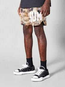 SUMWON Nylon Short With All Over Print - Khaki - View 2