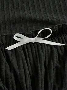 SHEIN MOD 女款天鵝頸鈴袖t恤