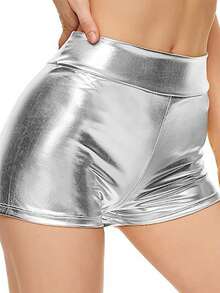 女士时尚金属修身短裤，夏季