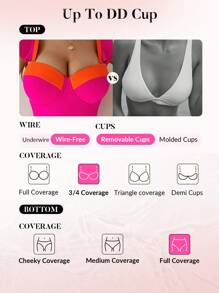 Swim DD+ Maillot De Bain Une Pièce Avec Détail Froncé Et Design À Volants