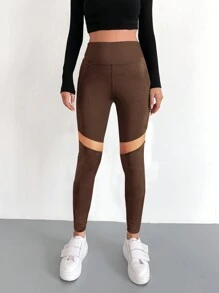 EURMUSE Của phụ nữ Eo cao Thắt lưng rộng Xà cạp - màu nâu - Xem 1