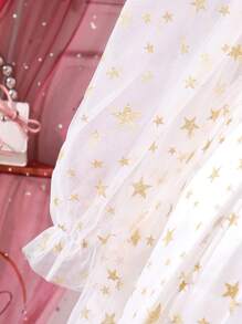 Vestido Sin Mangas De Malla Dorada Brillante Para Chicas Adolescentes