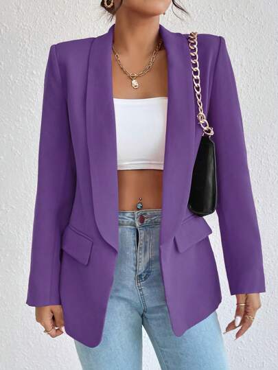 Ellegaria. Blazer Con Cuello Chal Para Mujer