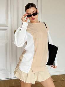 SHEIN Essnce 拼色長袖t卹 - 彩色 - 查看 3