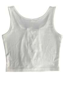 INAWLY Plus Size Women's Ribbed Tie Back Tank Top