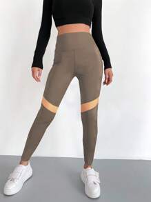 EURMUSE Women's High Waisted Leggings - Apricot - View 3
