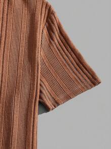 Manfinity Homme 男士羅紋針織休閒短袖t卹 - 彩色 - 查看 7