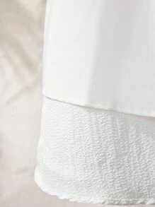 SHEIN VCAY Falda blanca de verano con cintura Elastic para vacaciones en la playa para mujer - Blanco - Ver 3