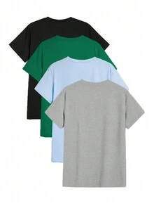 Manfinity Hypemode Men'S Plus Size Round Neck Short Sleeve T-Shirts, Pack Of 4 - Multicolor - View 2