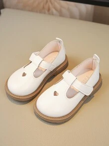 1pair Fashionable Beige Baby Girl Flat Shoes