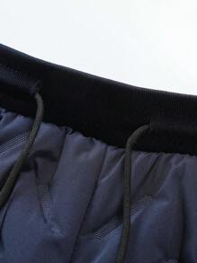 Manfinity Homme Men Letter Graphic Drawstring Waist Thermal Thermal Lined Pants, For Fall Winter