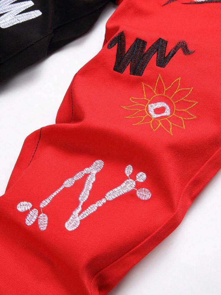 Teen Boy Contrast Embroidered Denim Jeans - Multicolor - View 3