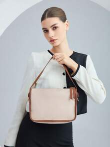 BizChic Double Zipper Decor Adjustable Strap Square Bag - Khaki - View 11