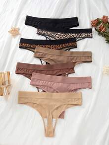 女士7入組無縫美麗蕾絲網鱷紋t-back - 彩色 - 查看 2