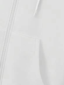 RueChic Casaco de moletom com capuz estilo cardigan com zíper masculino e cordões, forrado de lã