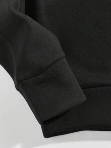 Manfinity Hypemode 男士帶圖案印花連帽衫 - 黑色 - 查看 4