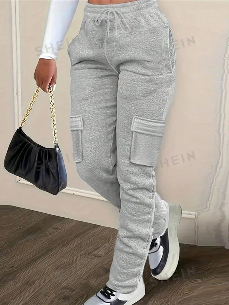INAWLY Solva Pantalones deportivos de mujeres con bolsillo lateral apilado