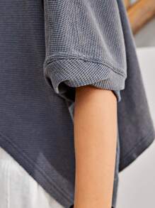 Bohemela Camiseta Estilo Vacacional De Ajuste Holgado Para Mujer Transpirable - Neblina azul - Ver 7