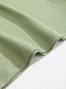 青少年男孩時鐘圖案短袖 T 卹 - 綠色 - 查看 3