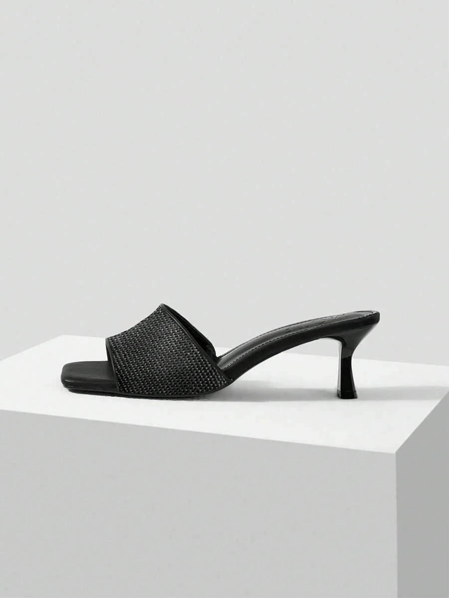 MOTF PREMIUM 極簡主義款女士高跟涼鞋 - 黑色 - 查看 1