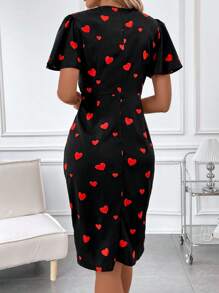 SHEIN Clasi 女士心形紋路包領連身裙 - 彩色 - 查看 2