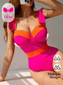 Swim DD+ Maillot De Bain Une Pièce Avec Détail Froncé Et Design À Volants