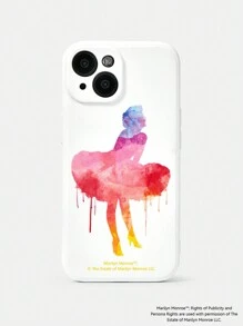 Marilyn Monroe X SHEIN 時尚手機殼,印有角色圖案 - 白色 - 查看 1