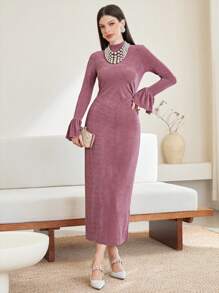 Modelyn Vestido Con Volantes Para Mujer - Rojo violeta - Ver 1