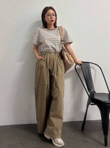 DAZY Round Neck Striped T-Shirt - Multicolor - View 6