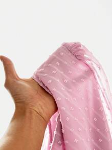 SHEIN Maternity Swiss Dot Ruffle Sleeve Dress - Pink - View 7