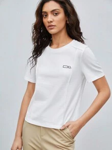 BizChic Women's Printed Short Sleeve T-Shirt - White - View 8