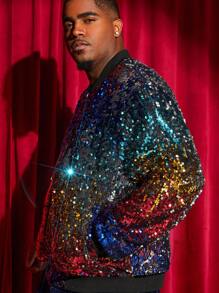 GENTILAND Plus Size Knitted Casual Baseball Collar Jacket - Multicolor - View 6