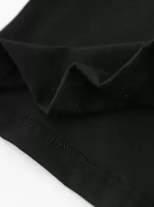 少女愛心和熊印花短袖t恤 - 黑色 - 查看 4