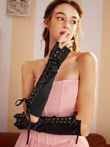 SHEIN MOD 女士手臂套,街頭潮流風格 - 黑色 - 查看 6