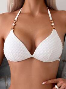 Swim SXY Damen Einfarbiger Bikini-Set für den Sommer Strand Karneval