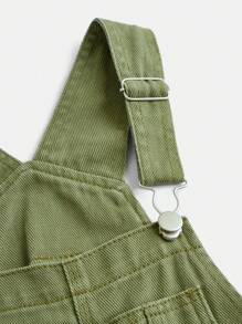 Tween女孩牛仔背帶褲,帶修補設計