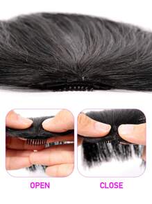 French Bangs Bigger Size Human Hair Air Bangs Natural Color Bangs Clip In Hair Extension Beginner Friendly - Natural Black - View 7