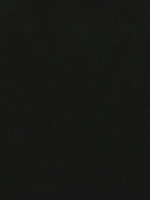 Abrigo largo de mujer de un solo pecho de unicolor de manga larga - Negro - Ver 7