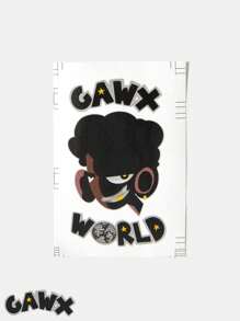 GAWX 1入組字母卡通人物圖案貼紙,卡通塗鴉貼紙 - 彩色 - 查看 1