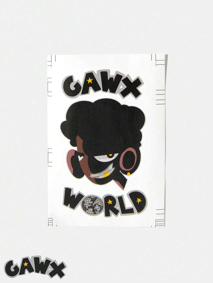 GAWX 1入組字母卡通人物圖案貼紙,卡通塗鴉貼紙 - 彩色 - 查看 1